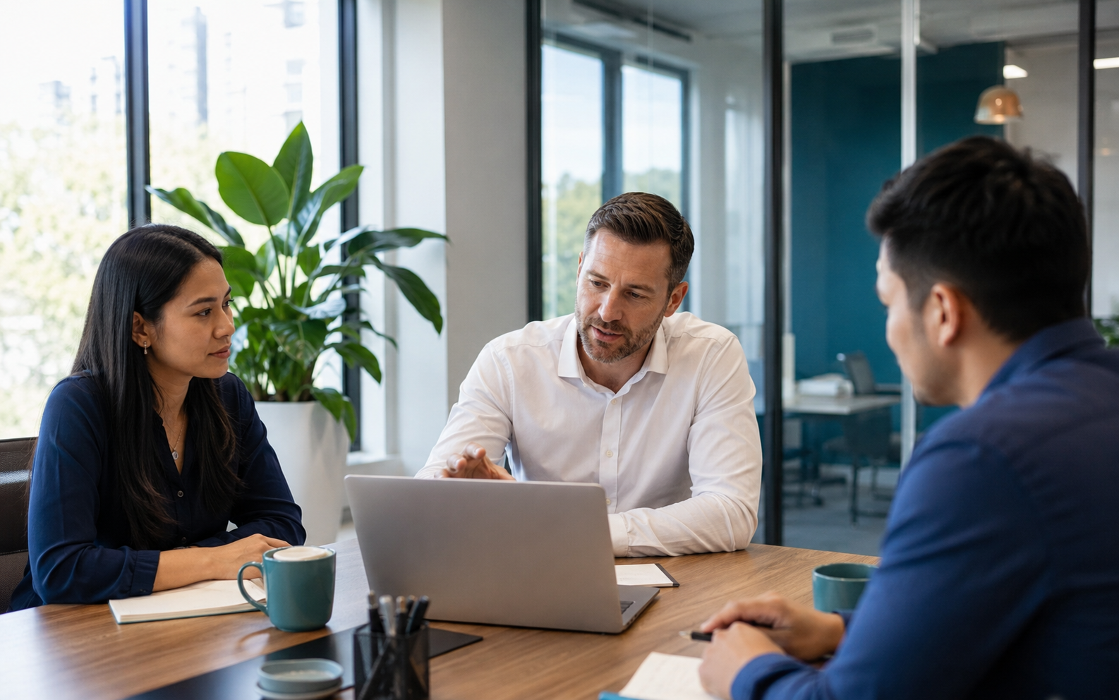 Staffing consultation in a modern office